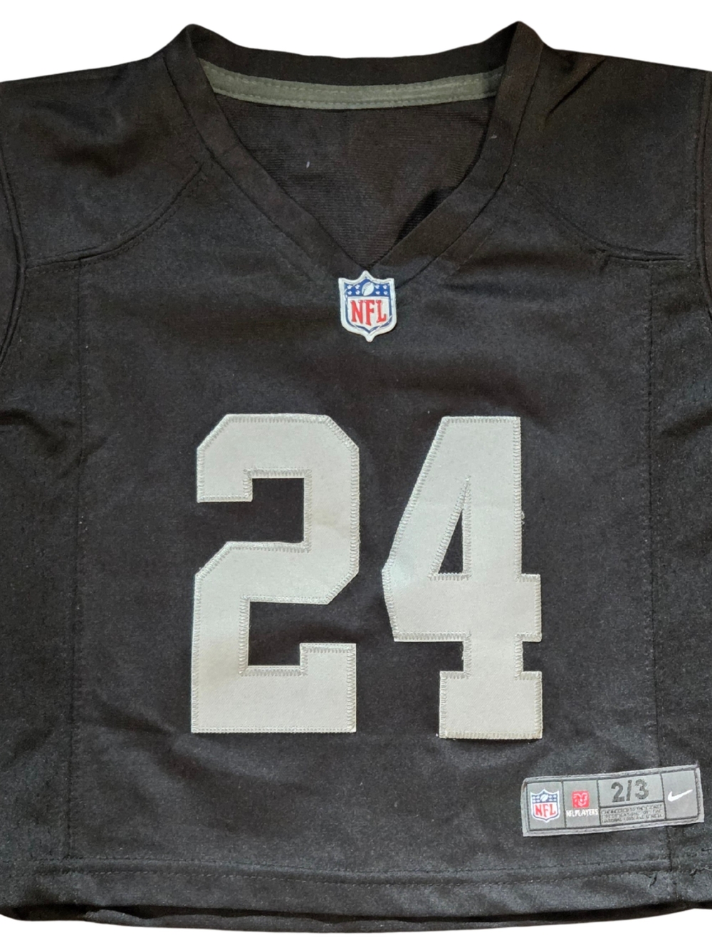 Nike NFL Kids' 2T  RAIDERS #24 Marshawn Lynch Black & Silver Football Jersey